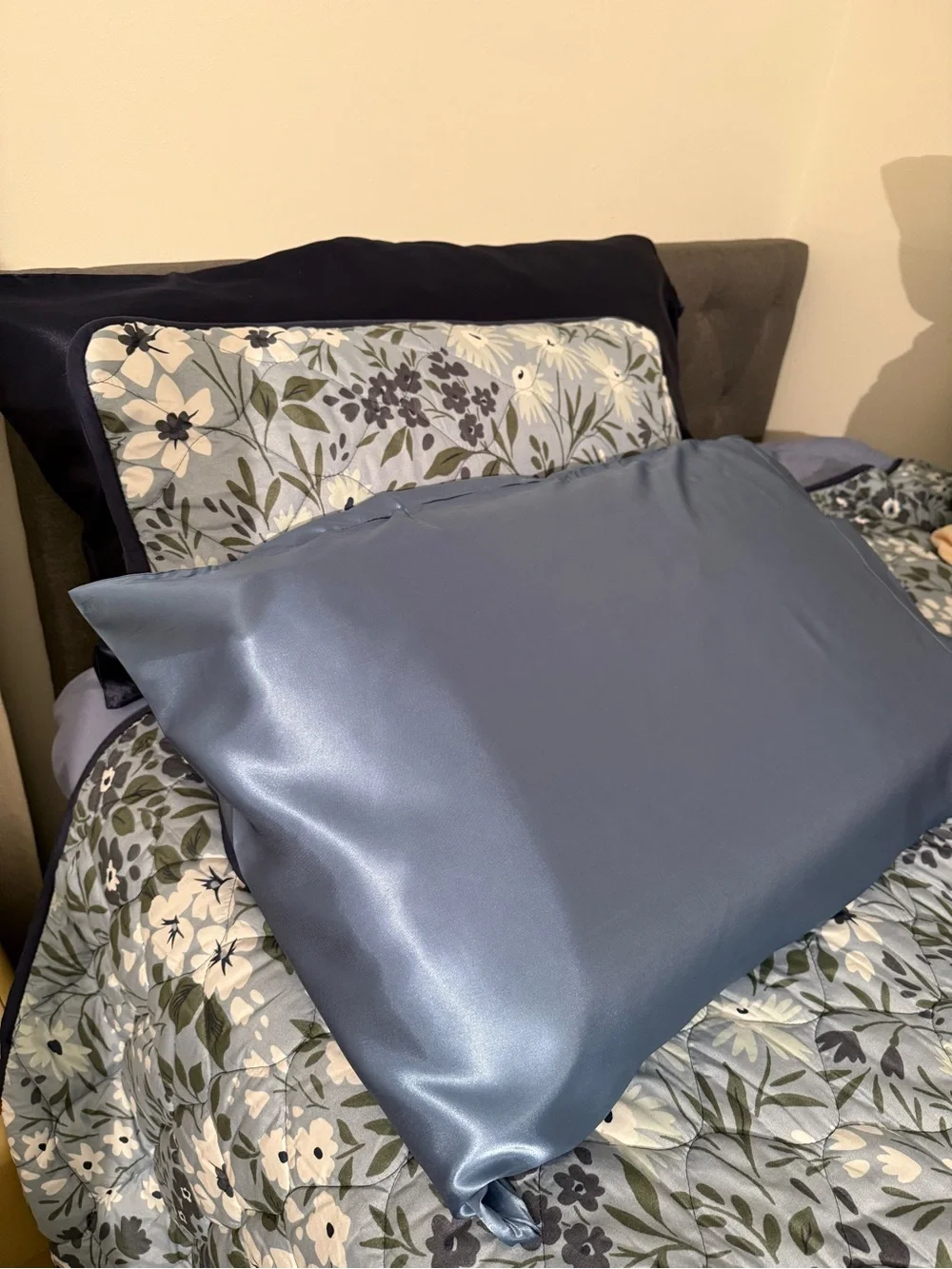 Luxury Blue Satin Pillowcase Set - Smooth Silky Finish